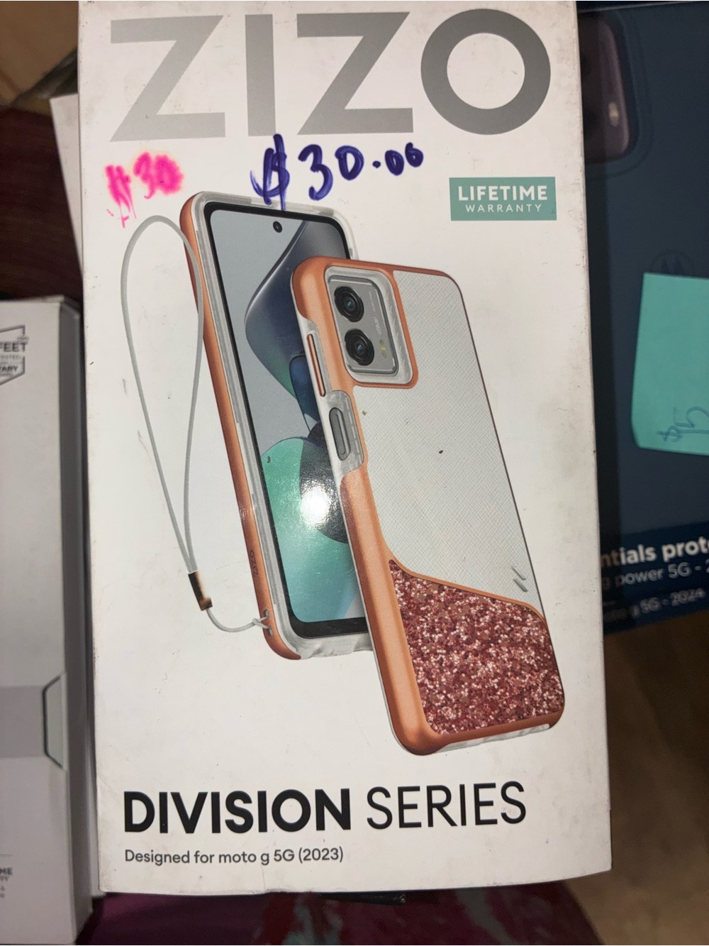 Division Series Rose Gold Glitter Phone Case for moto g 5G (2023)